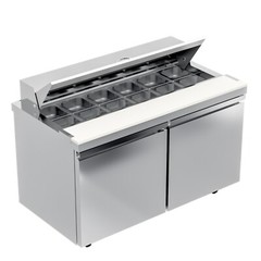 48” Commercial Salad & Sandwich Prep Table Refrigerator Cooler 12Pan Restaurant