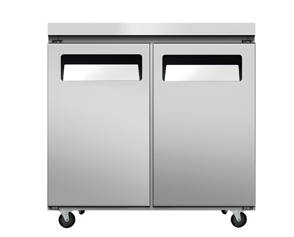 NSF 36″ Two Door Undercounter Refrigerator Worktable Food Prep Cooler Counter