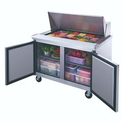NEW 2 Door 48″ Refrigerated Mega Top Salad Prep Table Dukers DSP48-18M-S2 #2202