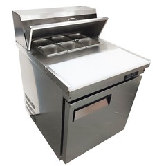 110V 6 Pans Air-cooled Commercial Refrigerator 163LStainless Sandwich Work Table