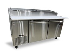 NEW 2 Door 67″ Refrigerated Pizza Prep Table Cooler NSF Pizza Counter