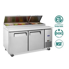67″Commercial Pizza-Sandwich Prep Table Fridge,Stainless Steel,Ideal for Prep