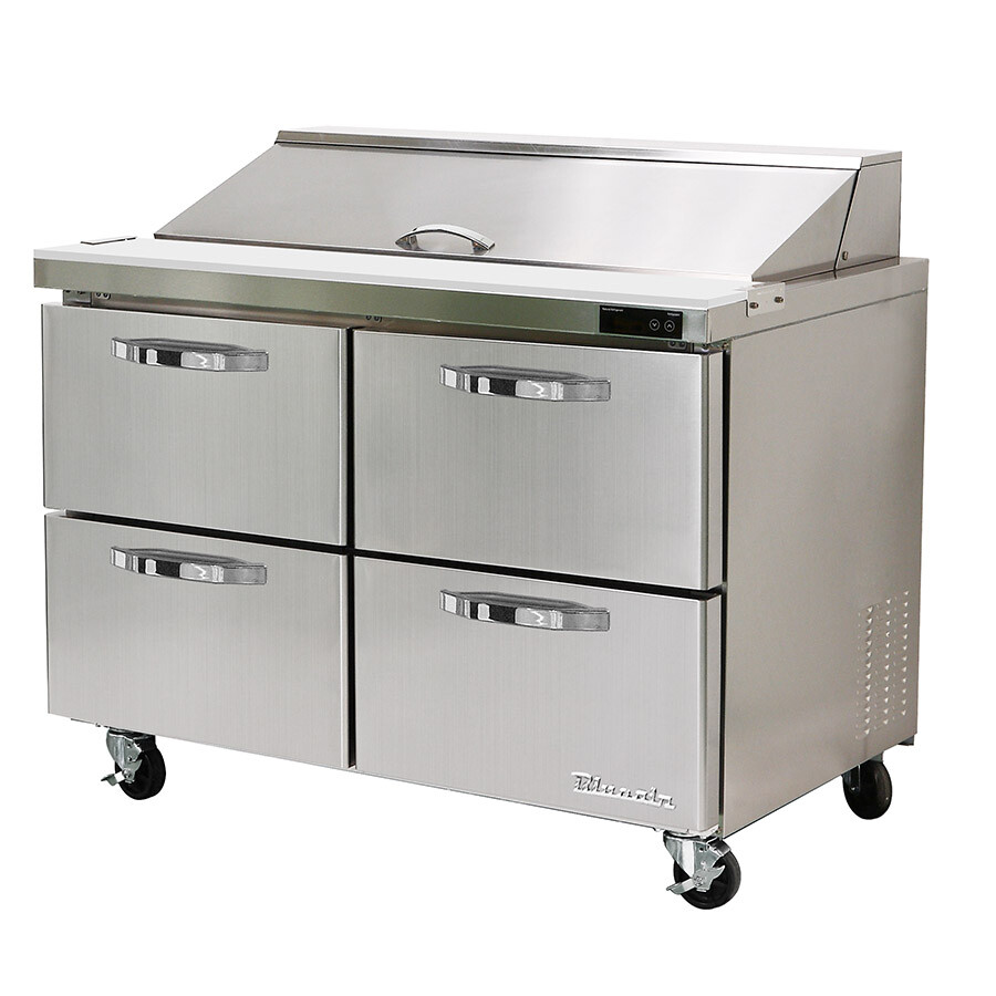 Blue Air BLPT60-D4-HC 60″ Two Section Sandwich Prep Table, 4 Drawers, 16.7 cu…