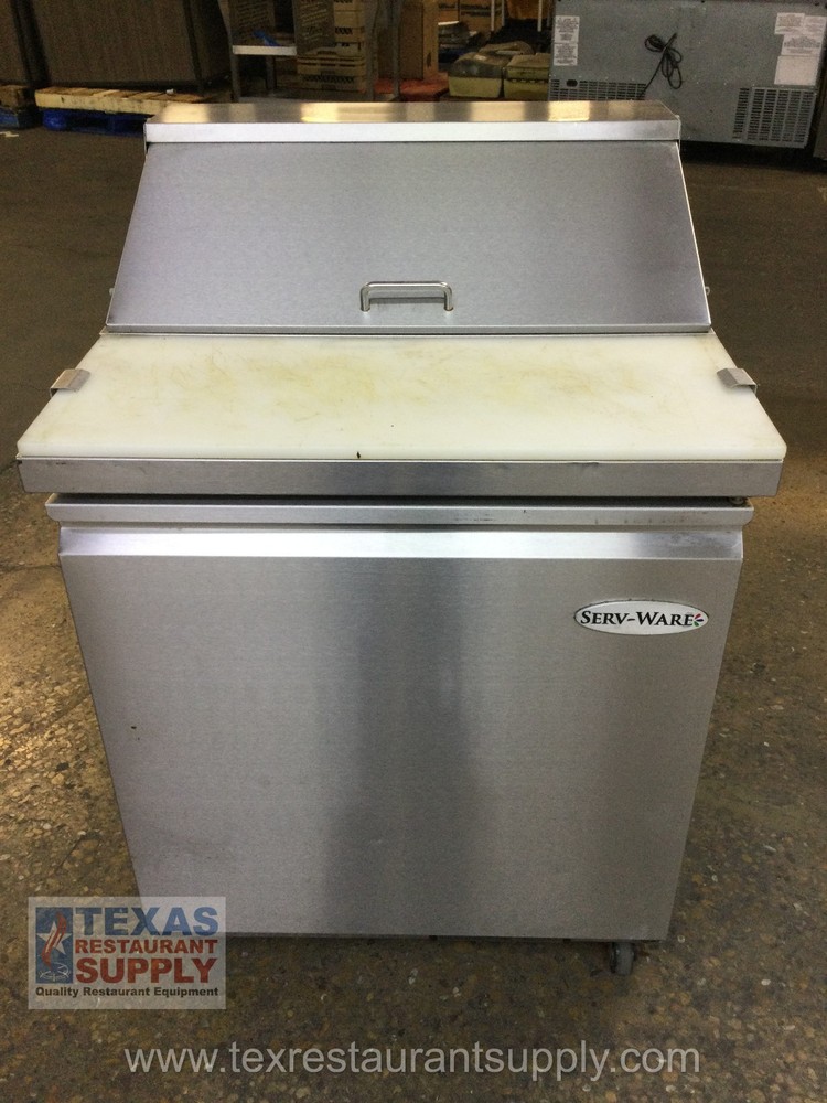 Serv-Ware SP29-8-HC 27” One Door Sandwich Salad Prep table With Casters