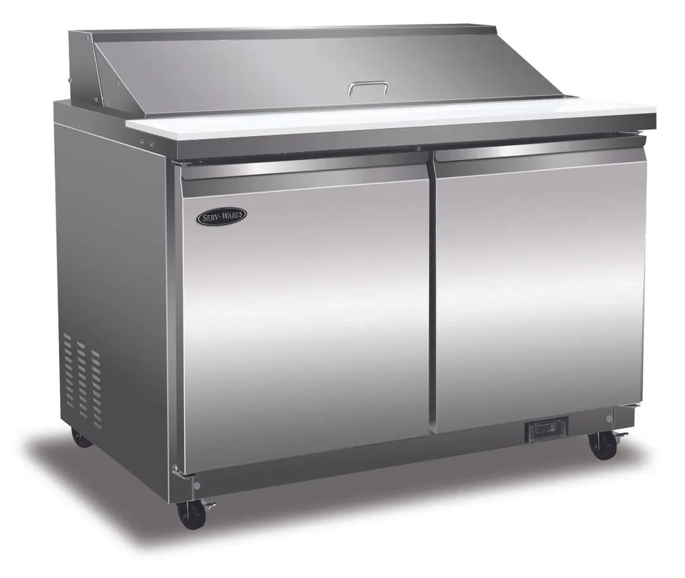 Serv-Ware SP48-18M-HC 48″ 2-Section Mega Sandwich/Salad Prep Table w/ 2 Doors…